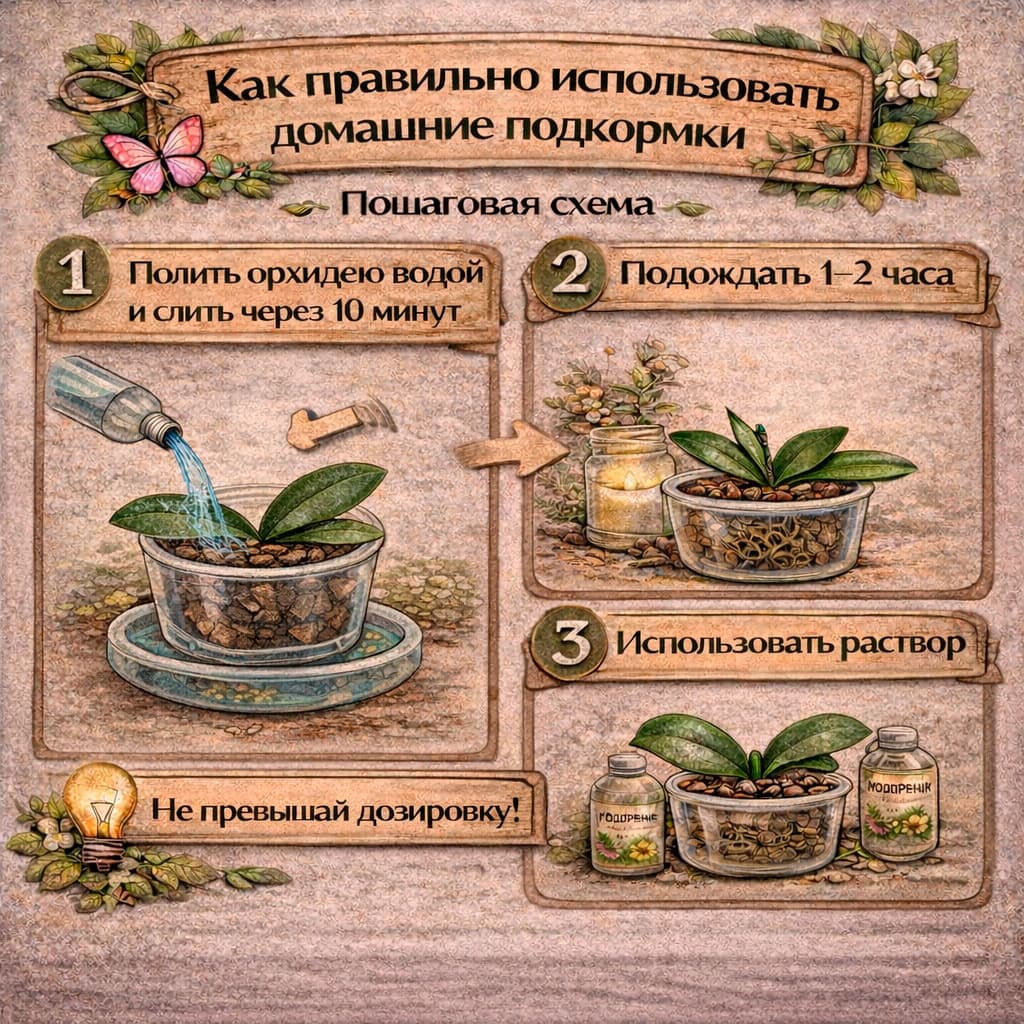 Как правильно использовать домашние подкормки для орхидей